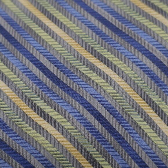 Calvin Klein Gray‎ Multi-Colored Striped Woven Wide Silk Tie - Picture 2 of 6